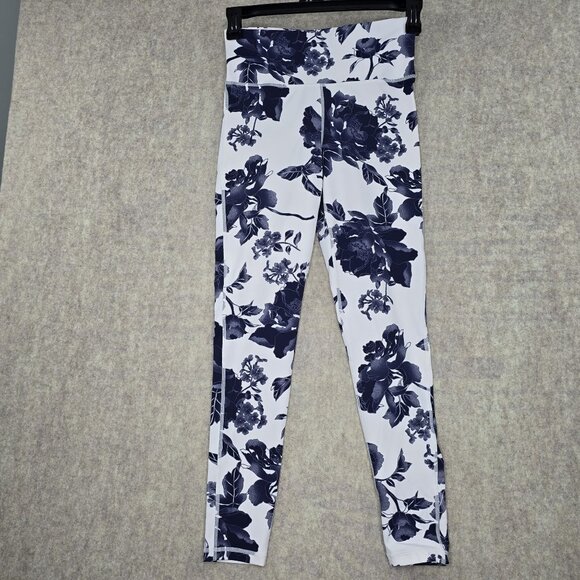 Mono B Pants - Mono B Womens High-Waist Floral Leggings Size M Nylon Spandex Blend